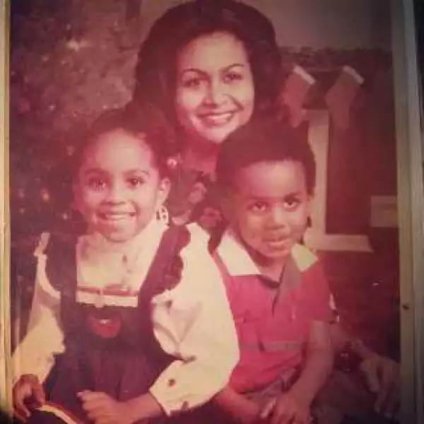 Cute Baby Photo Of Banky W, His Sister and Mum